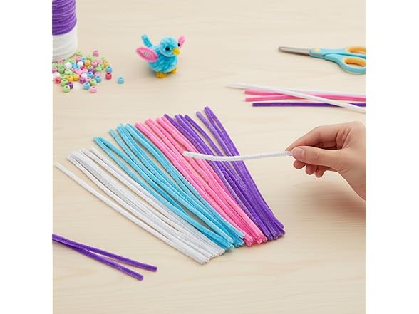Fun Express Pastel Chenille Stems, Bulk 100 Pc