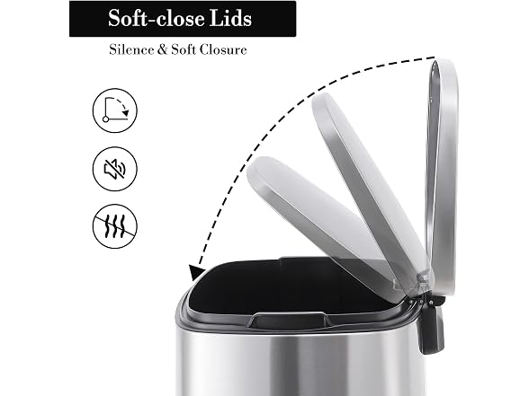 Takywep 13 Gal Stainless Steel Step Trash Can