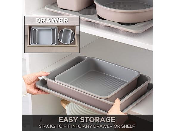 6 Pc Stackable Bakeware Set Taupe