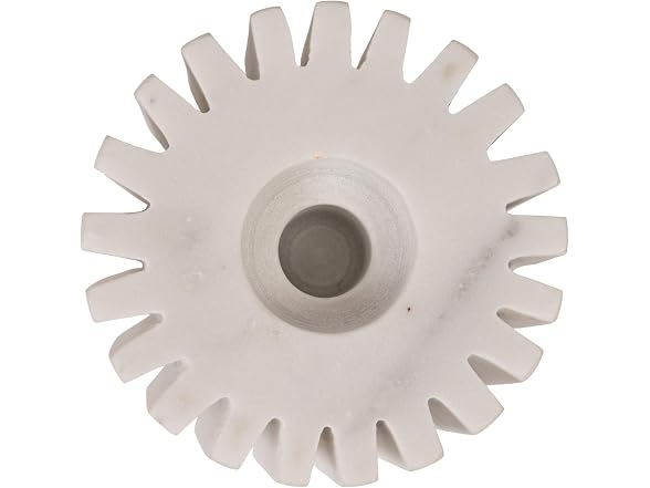 Bloomingville White Marble Candleholder, 4.5-Inch Round