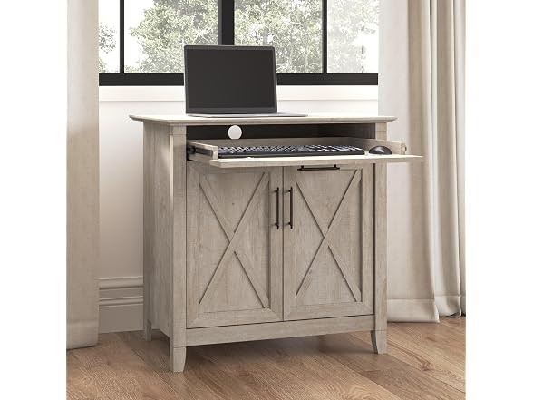 Bush Furniture Key West Secretary Desk with Keyboard Tray