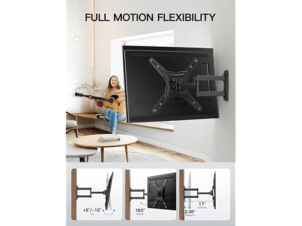 Pipishell Full Motion TV Wall Mount