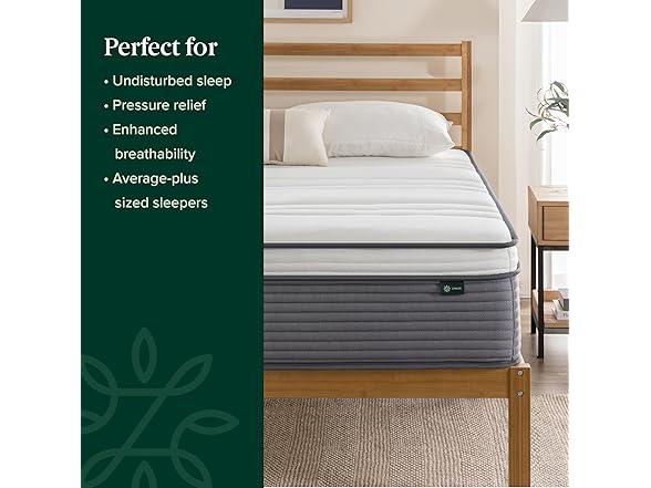 ZINUS 12" (New Version) True Support Hybrid Full Mattress