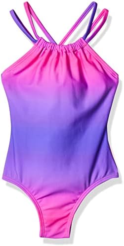 Kanu Surf Girls' Jasmine Beach Sport Halter One Piece Swimsuit, Janie Pink, 4