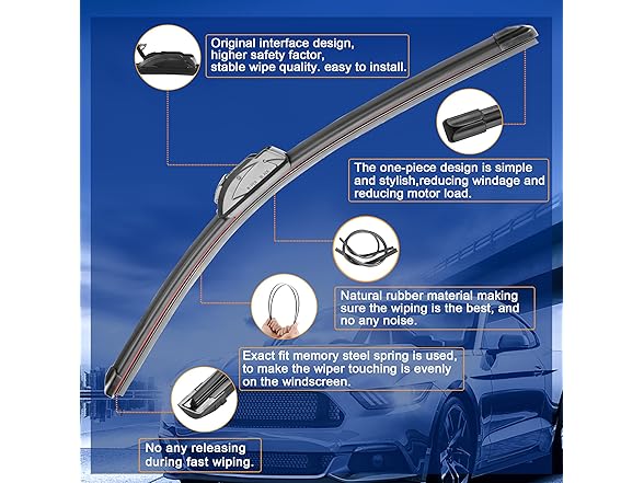 Windshield Wiper Blade Set Replacement for Toyota Rav4 2006-2012