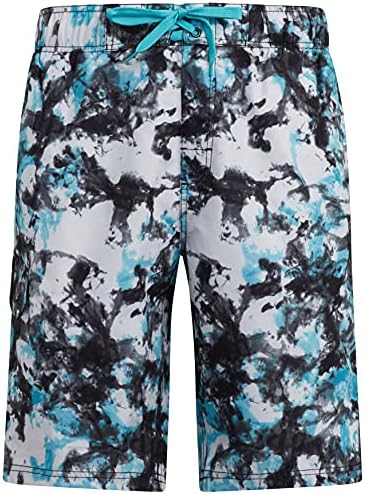 Kanu Surf Boys' Specter Quick Dry UPF 50+ Beach Swim Trunk, Seafoam Black/Aqua, 10/12