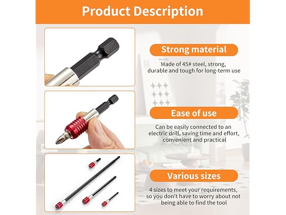 OAOJUBR AAP-Tool-383 1/4in Magnetic Bit Extension