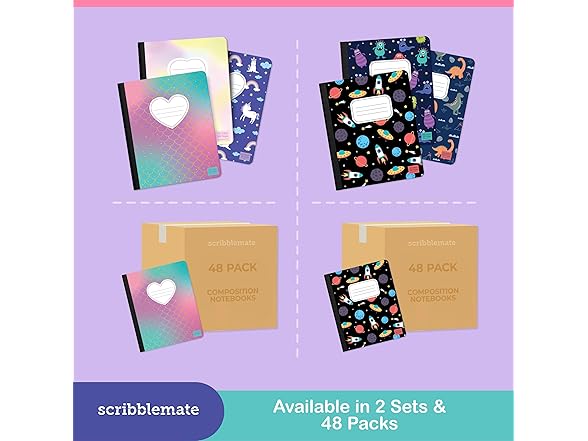 ScribbleMate Cute Composition Notebook