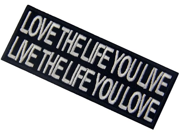 EmbTao Love The Life Live The Life Patch Funny Badge