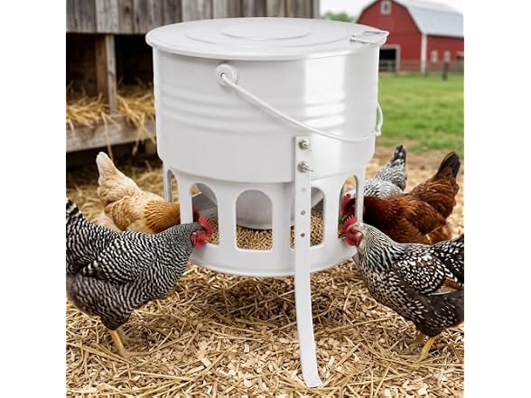 Kingump Metal Chicken Feeder No Waste