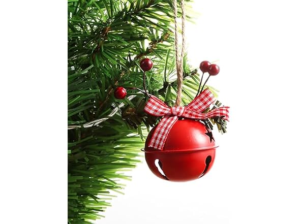 Wonsunss 18 PCS Christmas Jingle Bells Ornaments