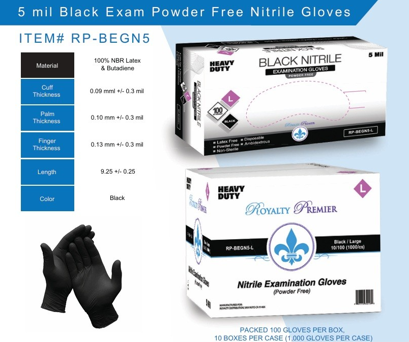 Royalty Premier 4,5 or 6 Mil 1000pc Nitrile Gloves - Gallery 9
