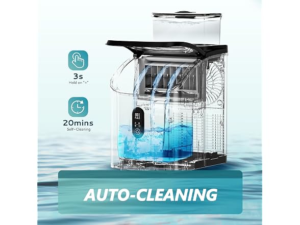 EUHOMY Ice Cube Maker Machine Countertop w Water Tank, SILV