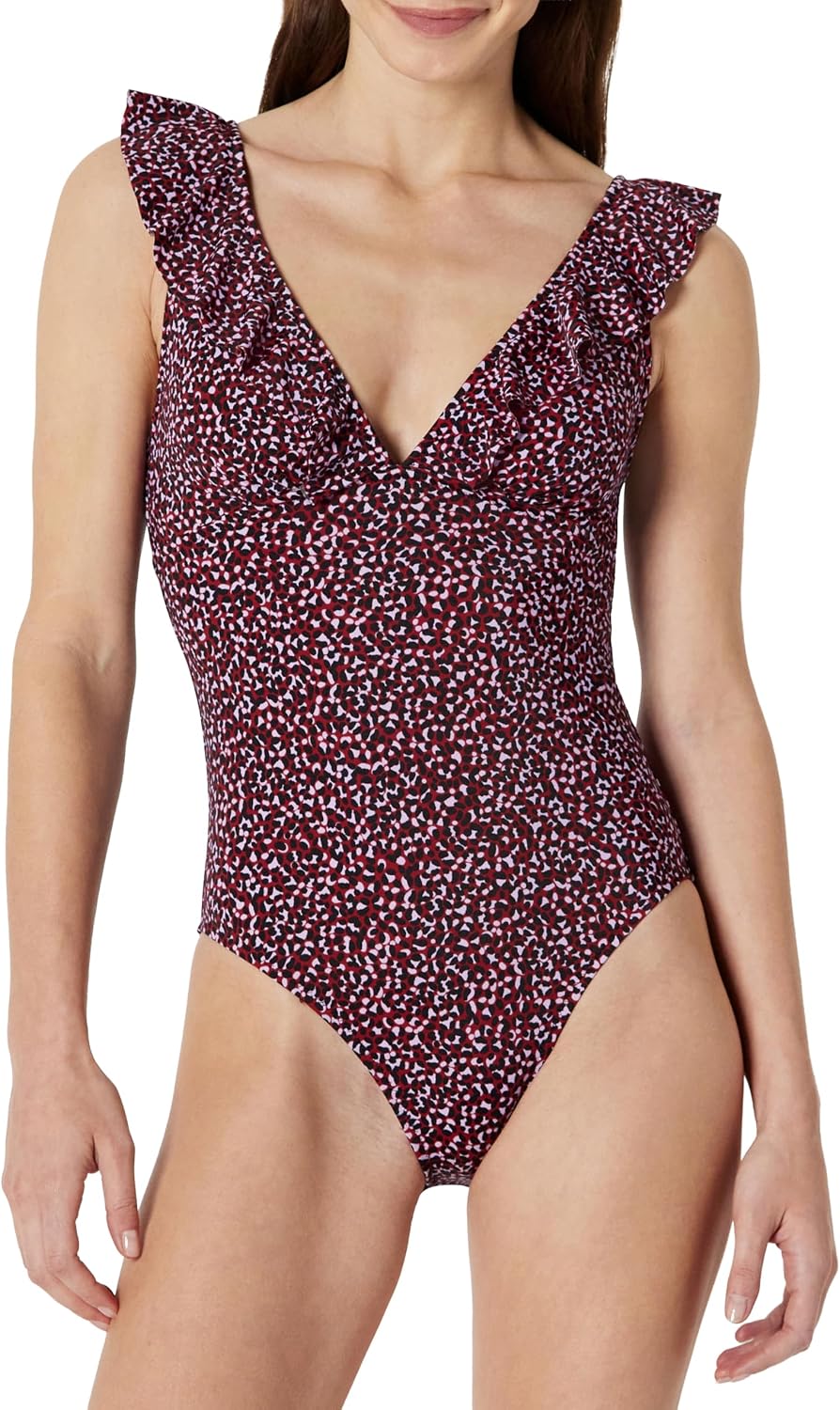 Amazon Essentials Women's Ruffle V-neck Swimsuit - Gallery 11