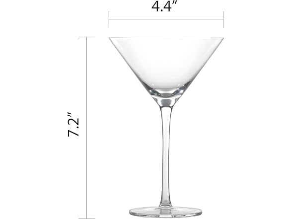 Fortessa Gala Glass, 8 Ounce Martini (Set of 4), Clear