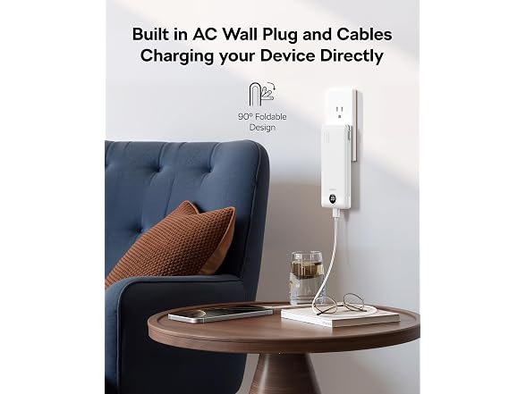 VEGER 10000mAh Power Bank w/Wall Plug