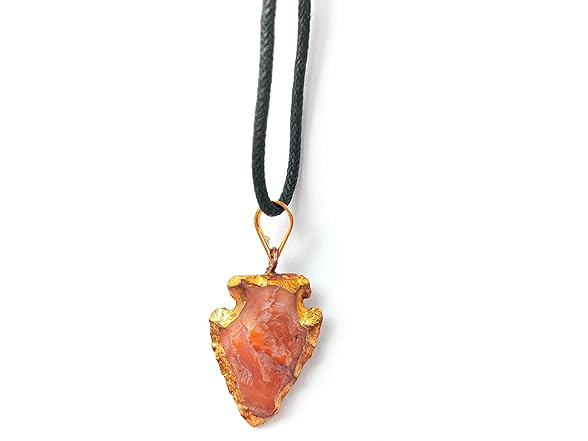 Jet Carnelian Arrowhead Pendant