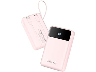 $14.99 JOYFAR 22.5W 30000mAh USB-C Powerbank w/Built in Cables dealfomo