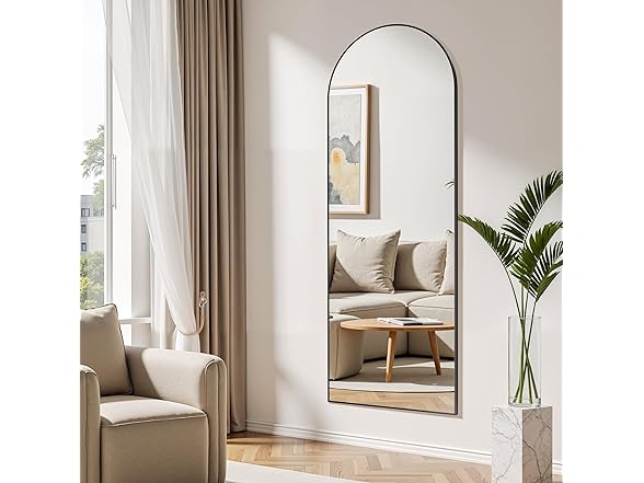 Simple Deluxe Arched Black Mirror