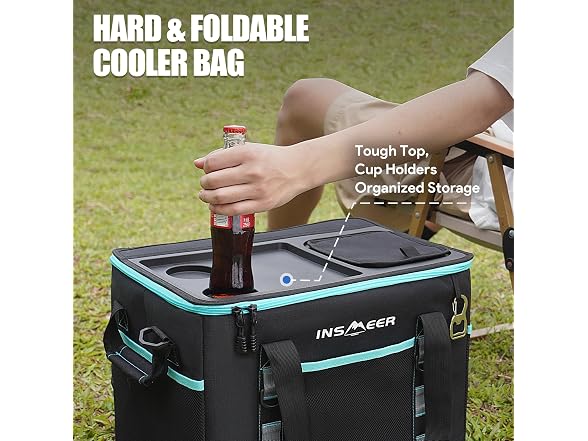 INSMEER Soft Cooler Bag W/ Hard Shell
