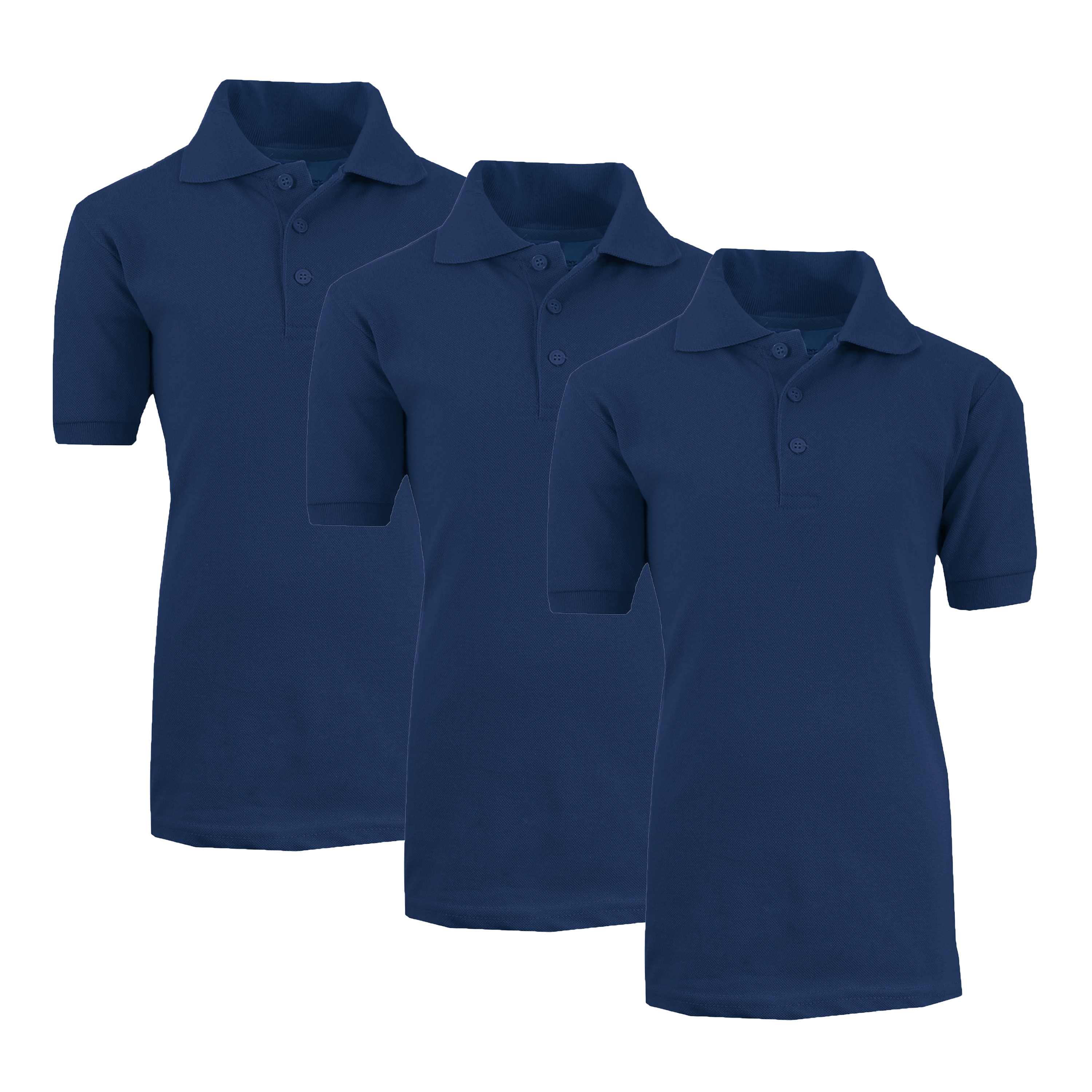 3PK Boys Short Sleeve School Polo - Gallery 24