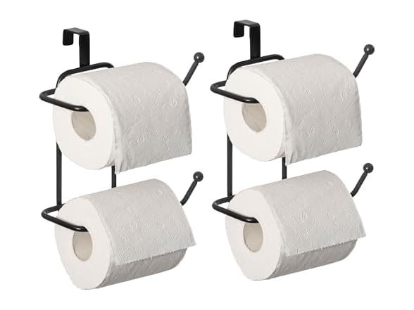 Basicwise 2-pcs Over-The-Side Tank Double Toilet Paper Holder