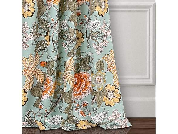 Sydney Light Filtering Window Curtain Panels, Pair, 52" W x 95" L, Blue & Green Drapes - Gallery 4