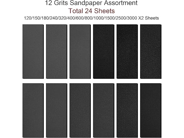 QIOJIRMU 24 PCS Wet Dry Sand Paper