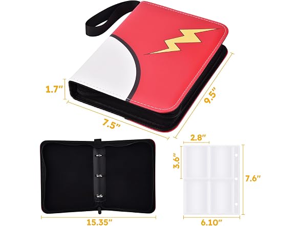 Portable 4 Pocket Trading Card Binder