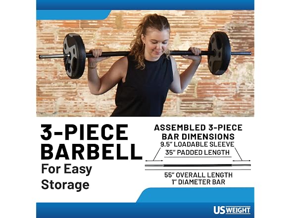 US Weight 43LB Weight Set with 55" Barbell