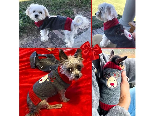 Christmas Sweaters for Dogs Reindeer Dog Fle