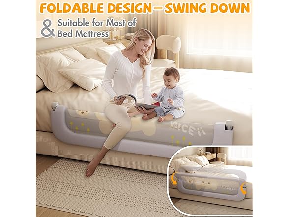 Bed Guard Rail for Toddlers