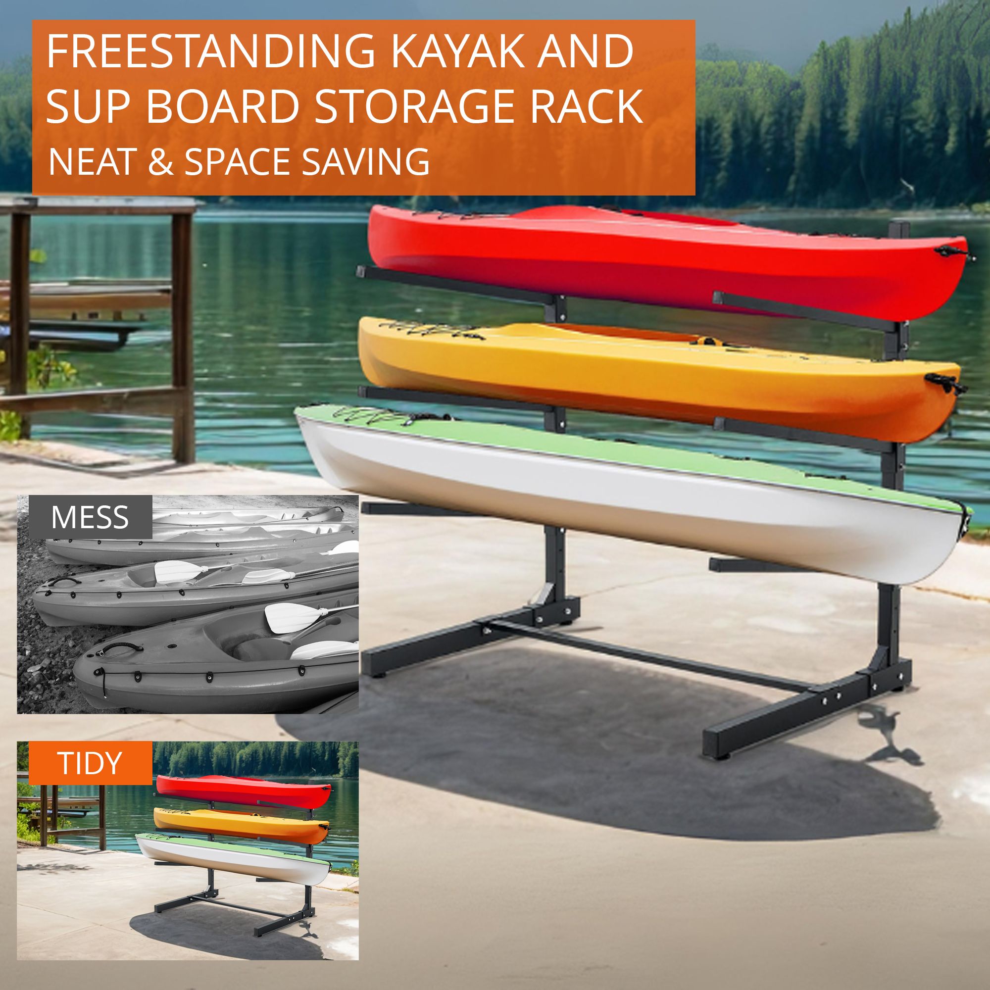 LUGO KR-46-3TIER Heavy-Duty Freestanding Rack - Gallery 11