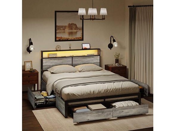 HAUSOURCE LED Bed Frame Queen Size