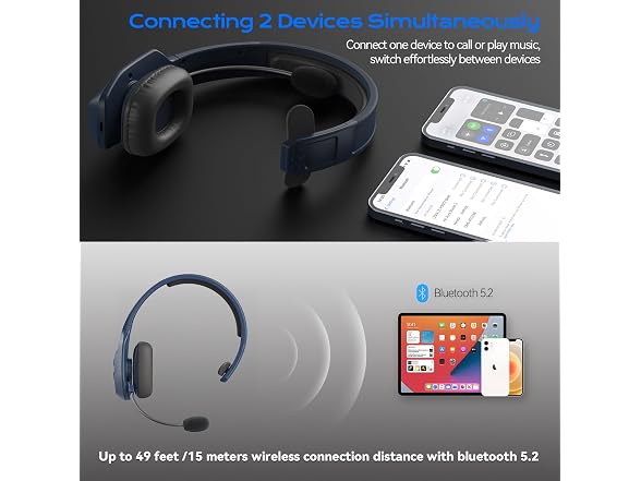 LEVN Trucker Bluetooth Headset AI Noise