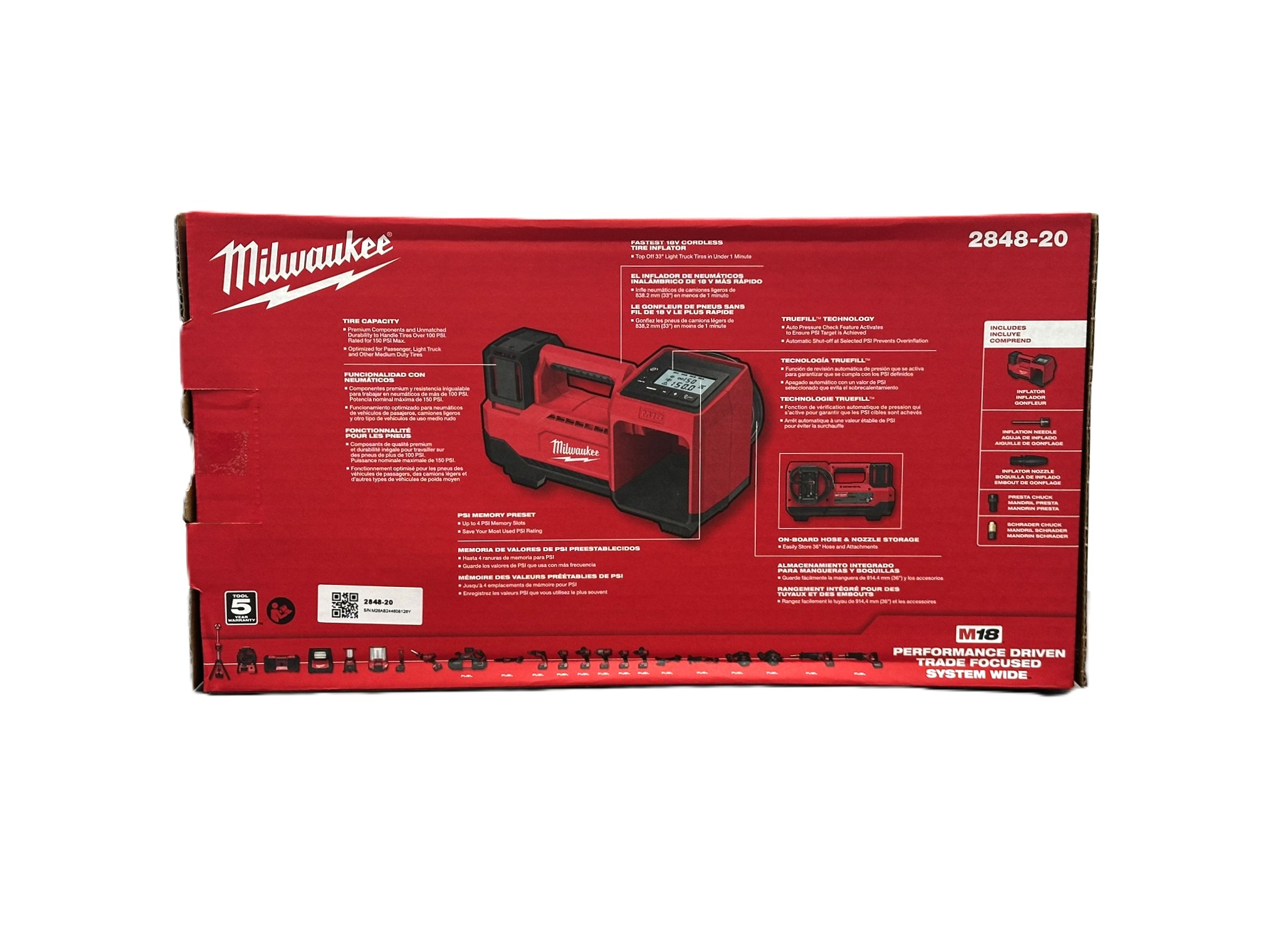 Milwaukee 2848-20 M18 18V Portable Inflator (Open Box) - Gallery 6