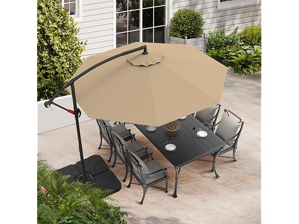 ABCCANOPY Cantilever Patio Umbrellas 10FT Khaki