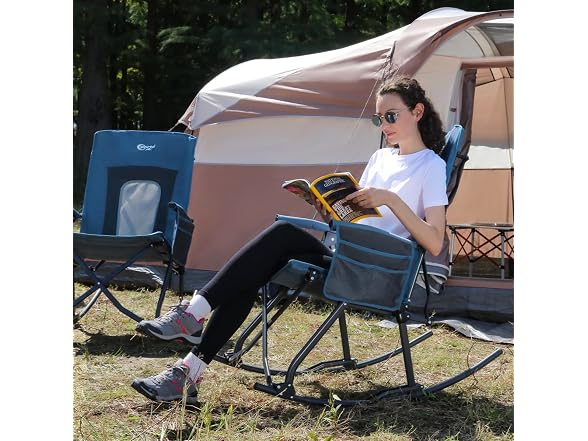 Portal Blue Oversized Rocking Camping Chair