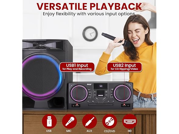 Pyle 4-Piece Bluetooth Stereo System - Mini Hi-Fi