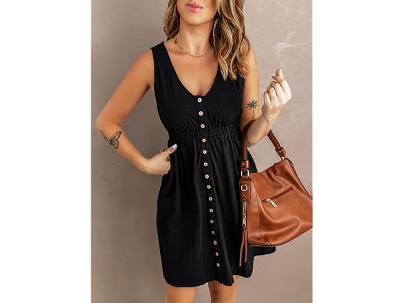 Blencot Women (M) Casual V Neck Sleeveless Tank