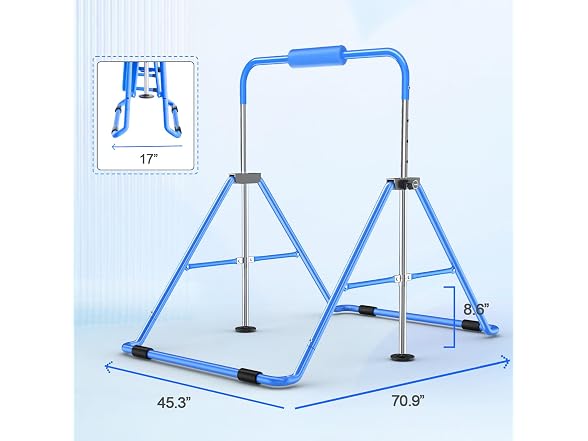 Safly Fun Gymnastics Bar for Kids 3-9,