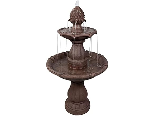 Sunnydaze 38-Inch Curved Plinth Outdoor Water Fountain