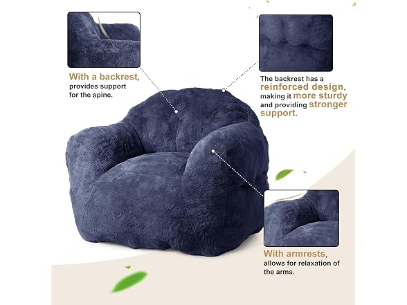 Small Bean Bag Chair 39in Light Green