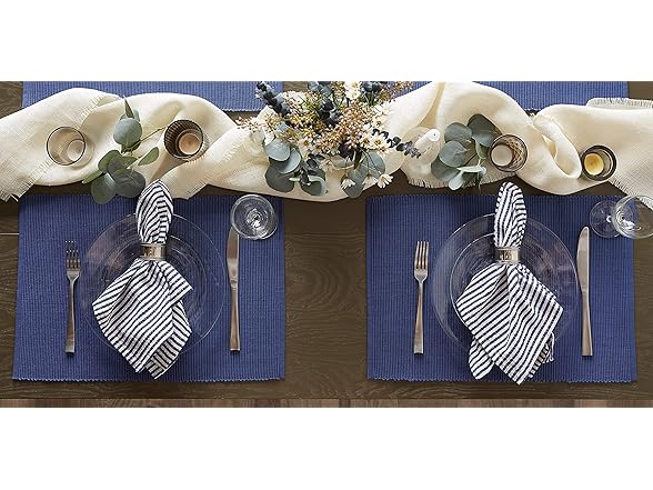 DII Ribbed Tabletop Cotton Placemat Set VARIES