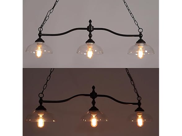 3-Light Kitchen Island Chandelier Black