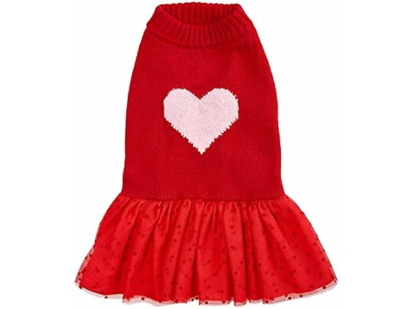 Blueberry Pet Heart Dog Sweater Dress