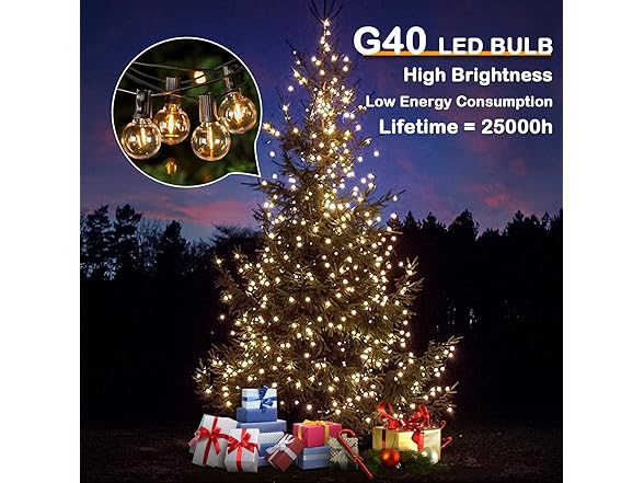 VerRon 100FT LED G40 Globe String Lights