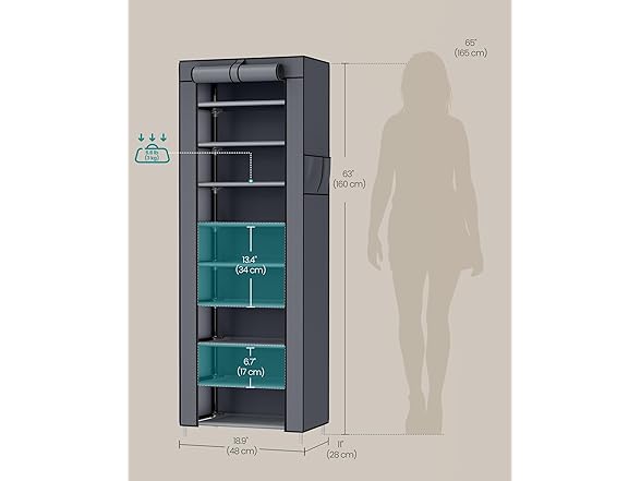 SONGMICS URXJ034GN02 SONGMICS 10-Tier Shoe Rack