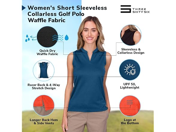 Three Sixty Six Women (M) Quick Dry Polo Shirt