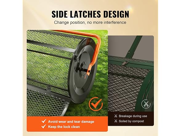 Compost Spreader, 24.4-25.6" Height Adjustable
